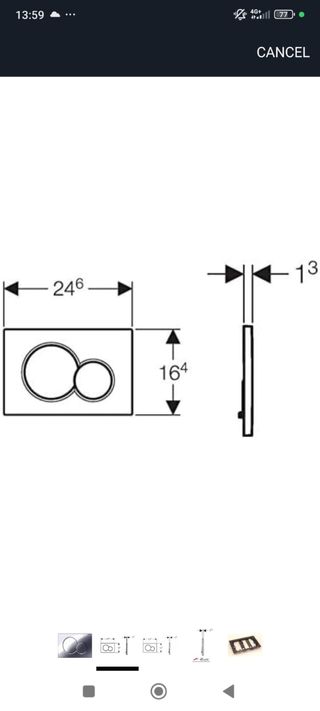 Tavoletta scarico Geberit doppio pulsante