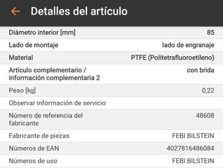 Retén Cigüeñal FebiBiltein48608 VW-Audi-Seat-skoda