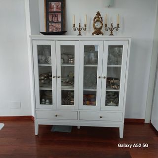 Aparador blanco madera y cristal