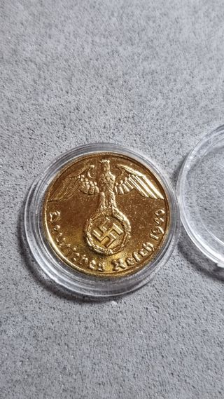 Moneda Tercer Reich Chapada en Oro 1940
