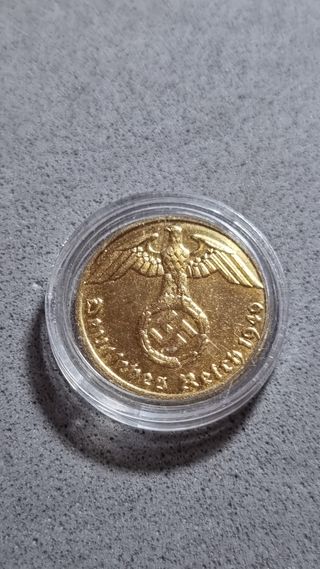 Moneda Tercer Reich Chapada en Oro 1940