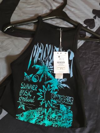 Top Bershka Negro Talla XS