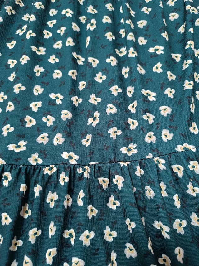 Vestido verde estampado floral Pull&Bear