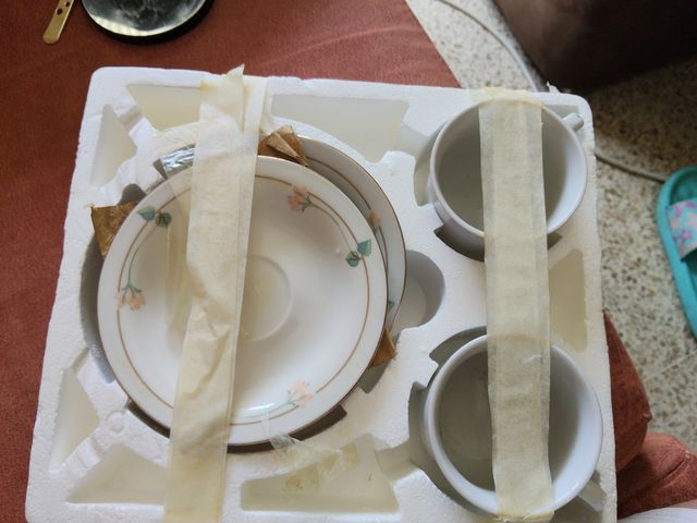 Taza y plato de porcelana 10 platos y 10tazas