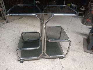 Mueble camarera cristal y metal 60s