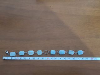 Bracciale in acciaio e pietra azzurra