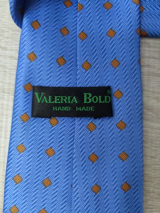 Corbata Valeria Bold de seda azul con puntos