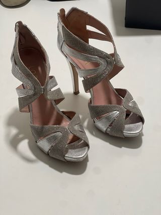 Sandalias EXE fiesta plateadas