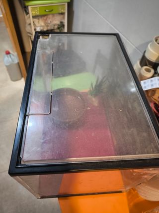 Acuario de metraquilato o plástico duro.

