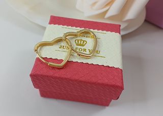 Pendientes Aro Corazón Chapado Oro 18k