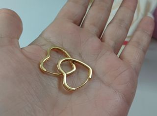 Pendientes Aro Corazón Chapado Oro 18k