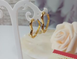 Pendientes Aro Corazón Chapado Oro 18k