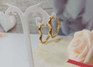 Pendientes Aro Corazón Chapado Oro 18k