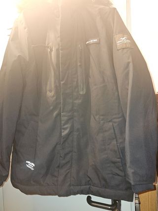 Chaqueta Hollister Negra Tres Cuartos