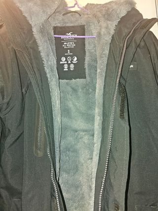 Chaqueta Hollister Negra Tres Cuartos