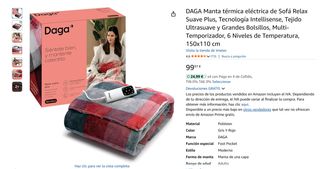 Manta eléctrica Daga Relax Suave Plus NUEVA