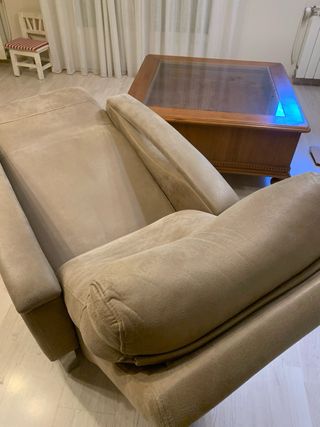 Sillón relax beige de ante