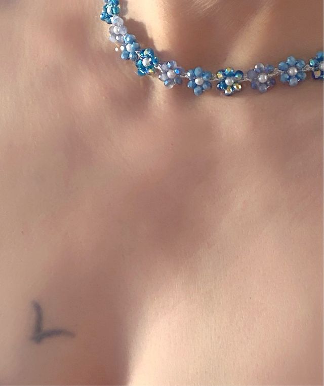 Girocollo crochet fiori colorati