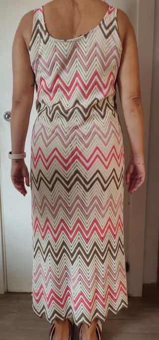 Vestido largo zig-zag