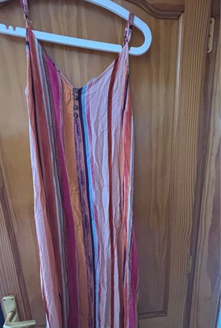 Vestido largo de rayas multicolor talla M