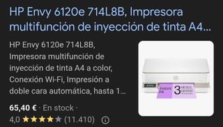 Impresora HP Envy 6120e Multifunción