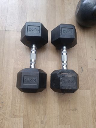 Mancuernas hexagonales 15kg (par)
