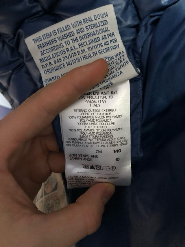 Bomber Moncler bambino blu