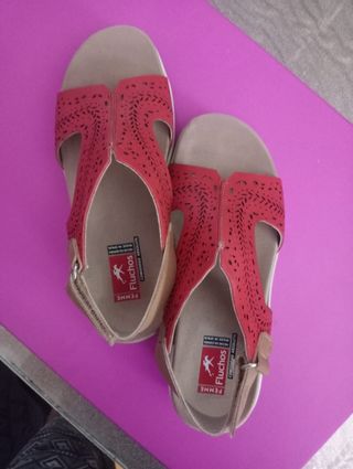 Sandalias Fluchos Rojas Mujer