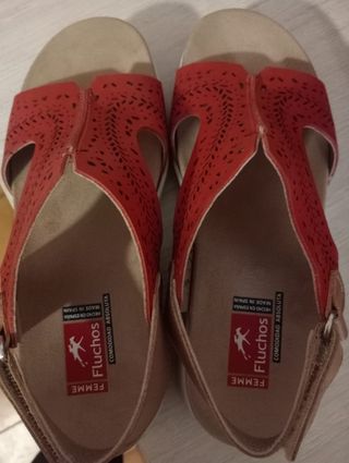 Sandalias Fluchos Rojas Mujer