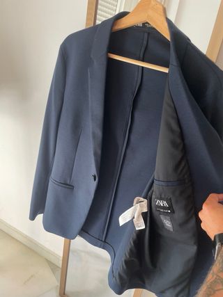 Blazer Zara Azul Oscuro Talla M