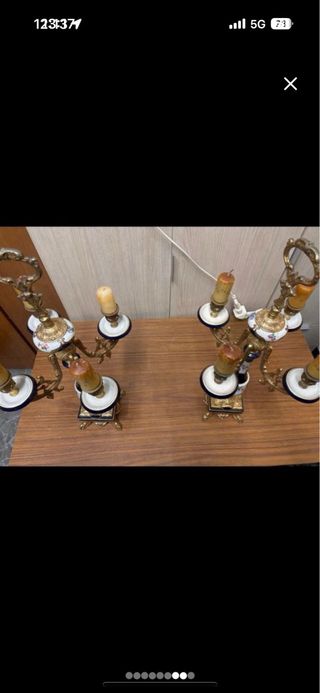 Candelabros de Metal y Cerámica