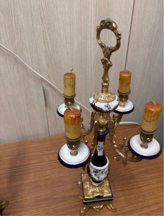 Candelabros de Metal y Cerámica