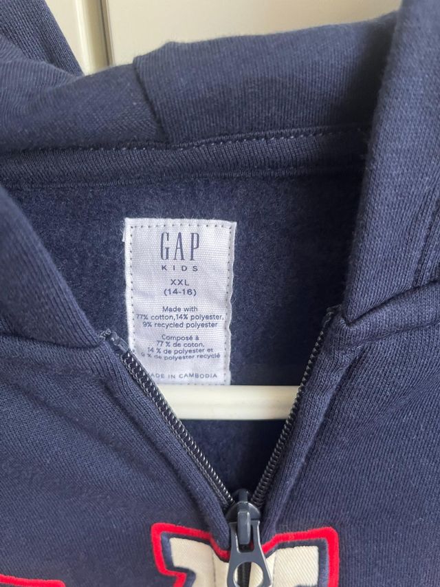 Sudadera GAP con cremallera azul marino, 14-16
