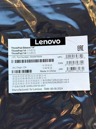 Funda Lenovo ThinkPad Sleeve 14 4X40N18009