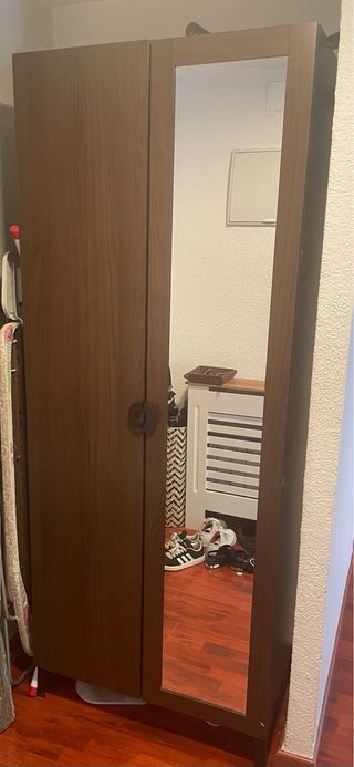 Armario recibidor madera con espejo