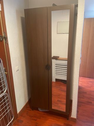 Armario recibidor madera con espejo