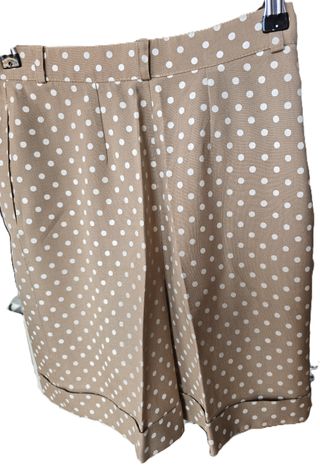 Bermudas mujer beige lunares blancos