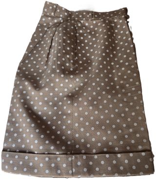 Bermudas mujer beige lunares blancos