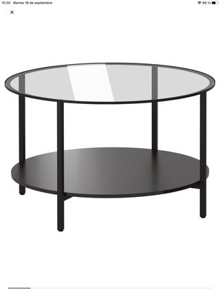 Mesa de centro IKEA cristal y madera