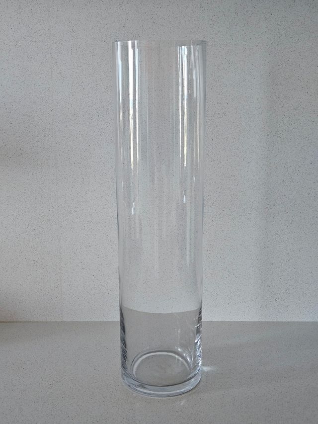Jarrón de cristal alto cilindro