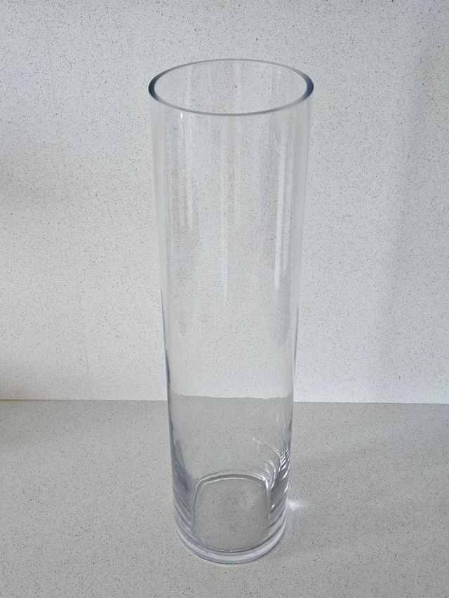 Jarrón de cristal alto cilindro