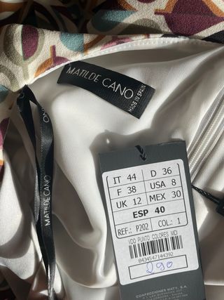 Vestido Matilde Cano Talla 38 Nuevo con etiqueta