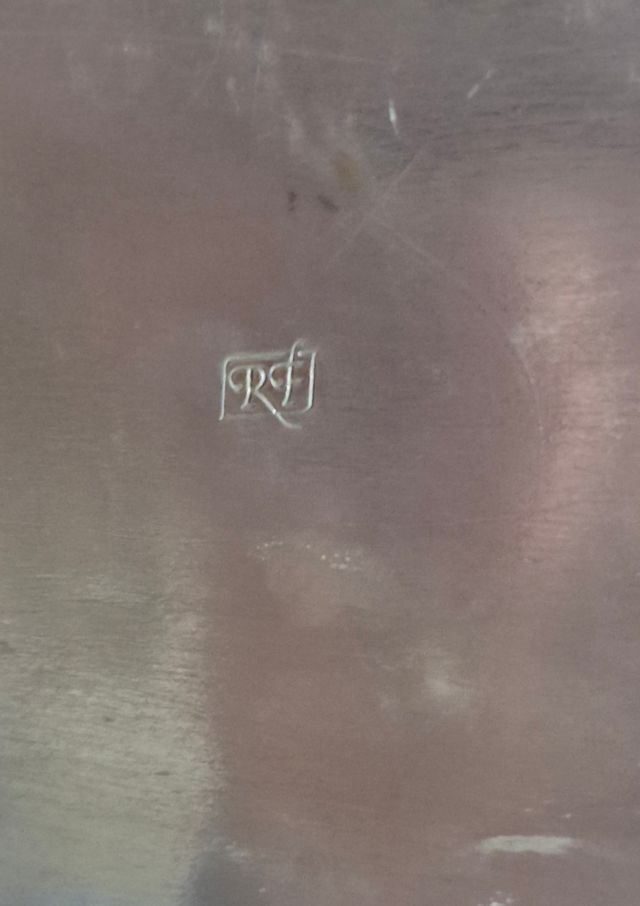 Calamaio Liberty in ottone argentato e vetro