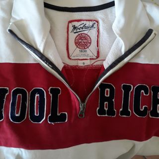 Felpa Woolrich uomo bianca e rossa