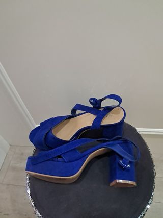 Sandalias de tacón azul
