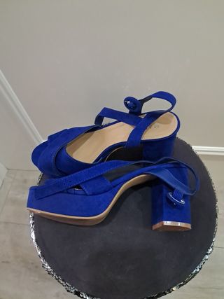 Sandalias de tacón azul