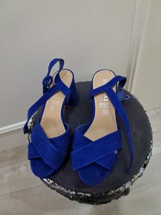 Sandalias de tacón azul