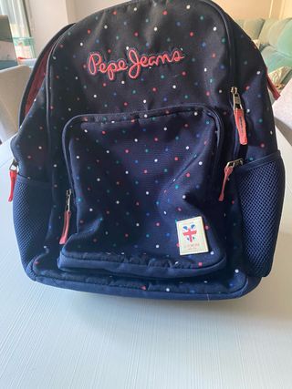 Mochila Pepe Jeans azul con lunares