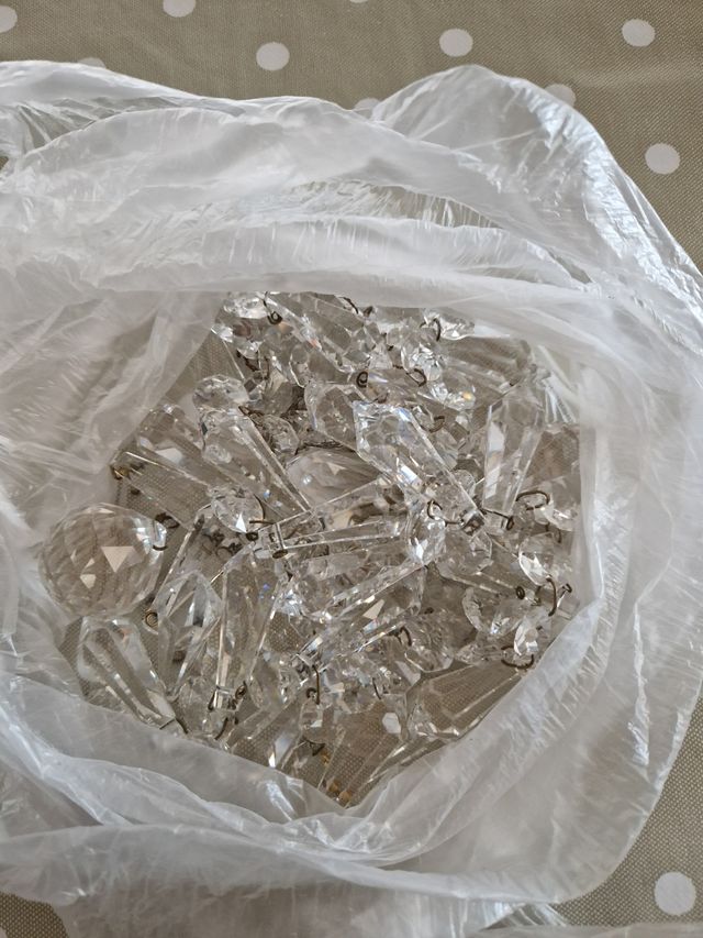 Lámpara araña cristal dorada