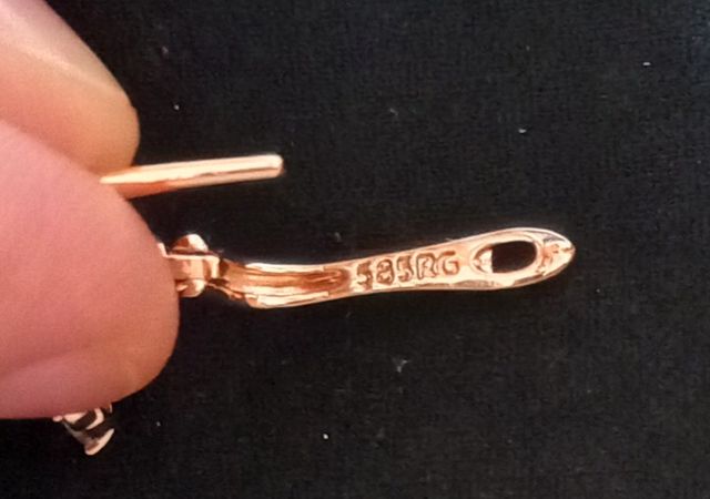 Pendientes Oro 585 RG Flor Circonitas